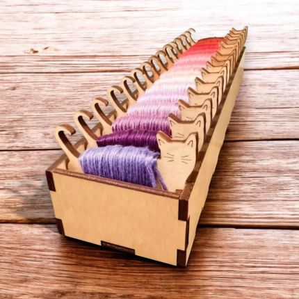 Wooden Animal Thread Organizer Set | Sheep, Rabbit & Cat Embroidery Floss Bobbin Holder for Sewing | Craft Tool