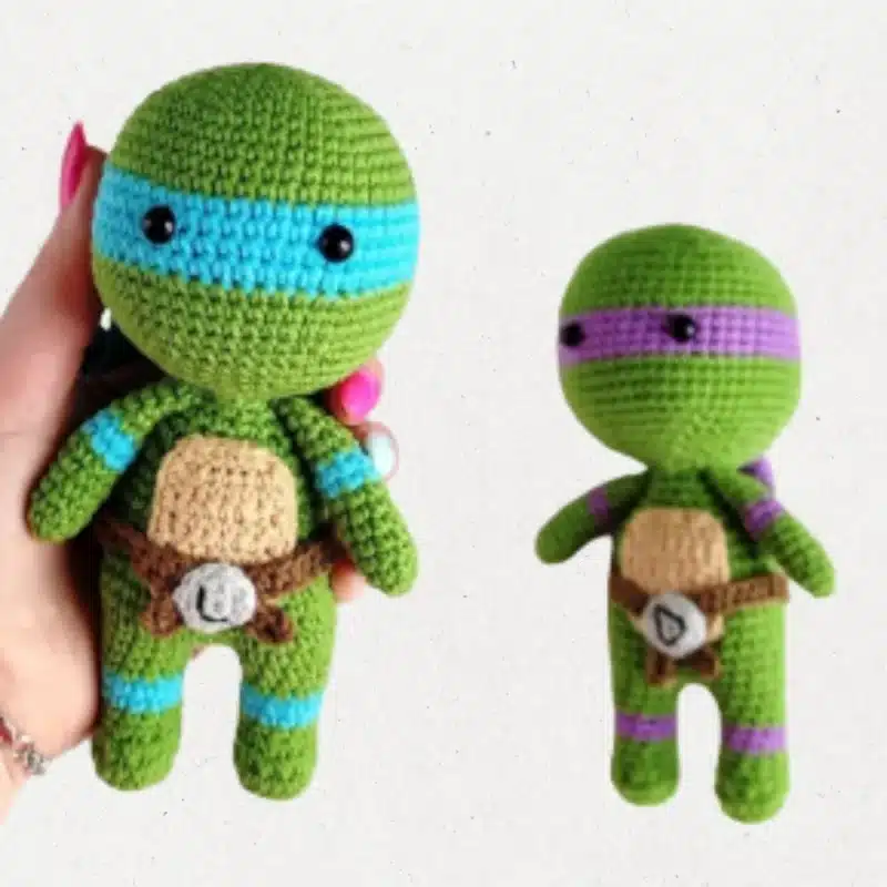 beginner friendly turtle crochet pattern yarn and hook flat lay