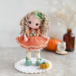 Pattern crochet doll PDF in English pattern crochet doll amigurumi pattern soft doll amigurumi toy doll dress pumpkin Doll - Image 4