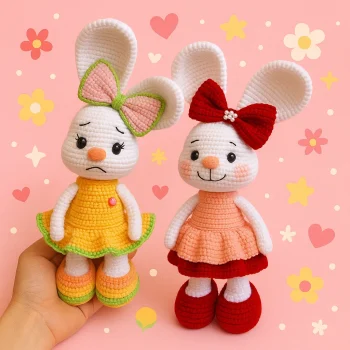 Big Bow Bunny Crochet Pattern – adorable handmade bunny with bow