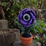 Crochet PATTERN Halloween Eye Flower, Amigurumi creepy plant decoration, Fake plant Rose Eye PDF pattern - Image 2