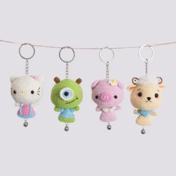 Amigurumi Mini Doll & Keychain Crochet Pattern Bundle | Easy Tutorial, DIY Miniature Keyrings, Handmade Gift