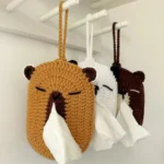 Animal Pocket Tissue Holder Crochet Pattern - Capybara, Bear & Panda PDF