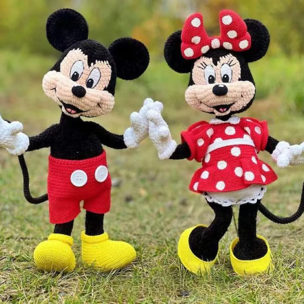 mickey and minnie crochet pattern disney amigurumi dolls handmade set