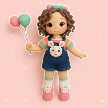 Amigurumi Baby Doll, Plush Crochet Pattern, Beginner-Friendly PDF, Handmade Doll Tutorial, Soft Baby Toy Pattern