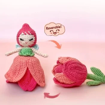 Reversible Tulip Fairy Amigurumi Pattern - Flower Crochet Pattern