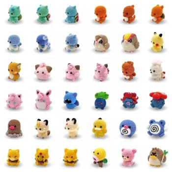 62in1 Pokemon-Inspired Amigurumi Pattern Bundle, Pokemon Mini Bundle Crochet Pattern
