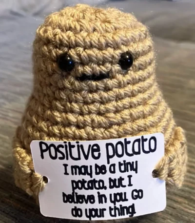 positive potato crochet pattern cute amigurumi toy beginner friendly