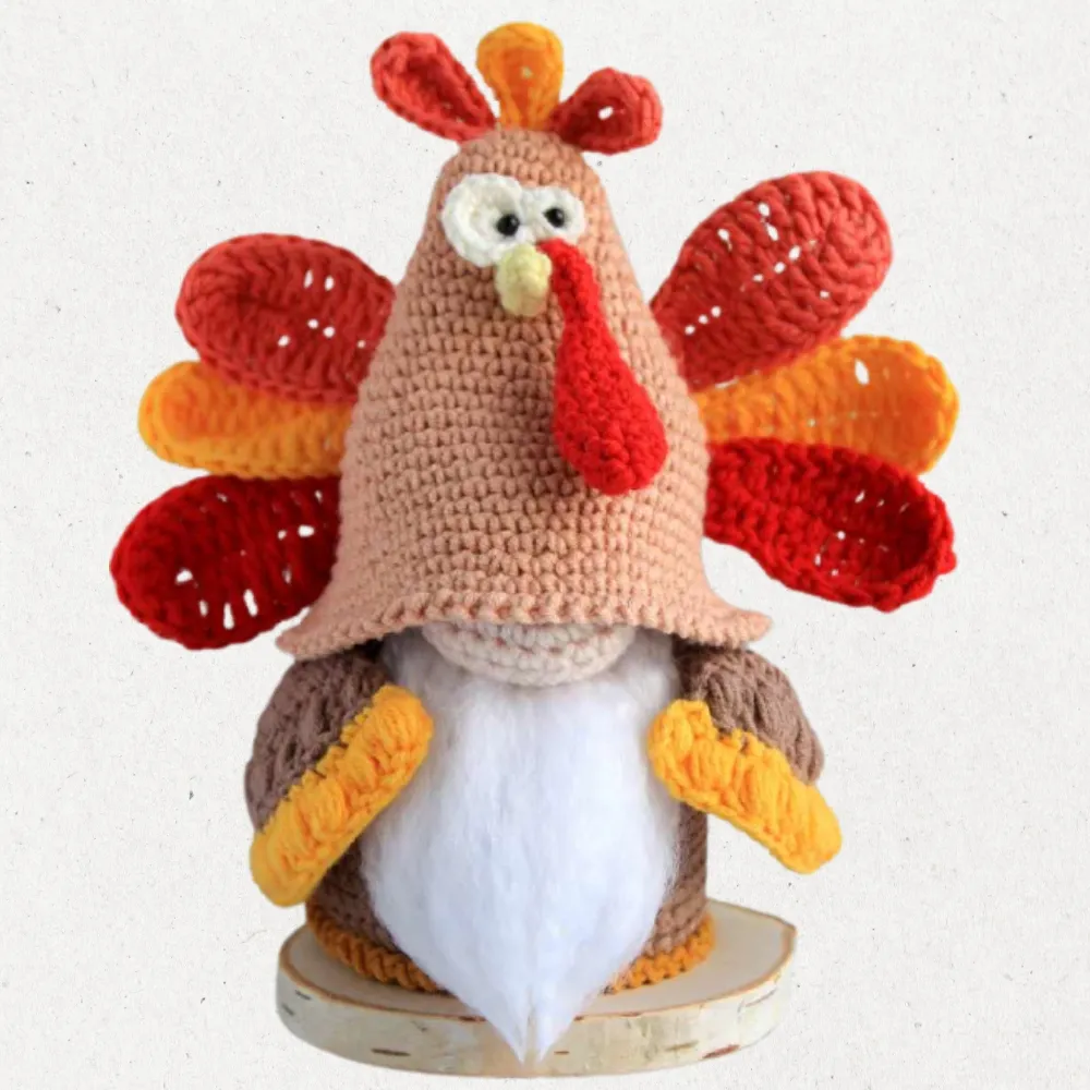 Thanksgiving Turkey Gnome Crochet Pattern - Festive DIY Holiday Decoration PDF Guide for Beginners