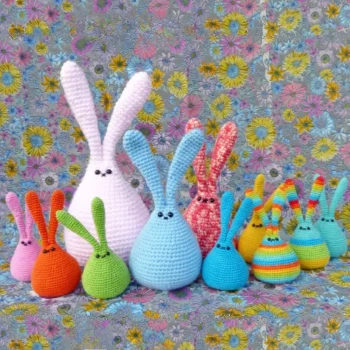 Coloring Bunny Amigurumi Crochet Pattern, DIY Multicolor Bunny Crochet Tutorial, Beginner-Friendly Amigurumi PDF, Digital Crochet Pattern Download