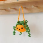 No-Sew Pumpkin On Swing Crochet Pattern - Halloween Car Hanging PDF