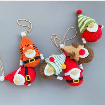 Christmas Gnomes Ornaments Crochet Pattern – Festive Holiday DIY Bundle: Craft Your Own Whimsical Decor!