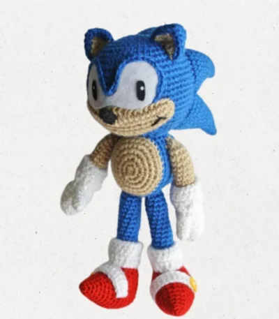 sonic amigurumi crochet toy handmade sega gift