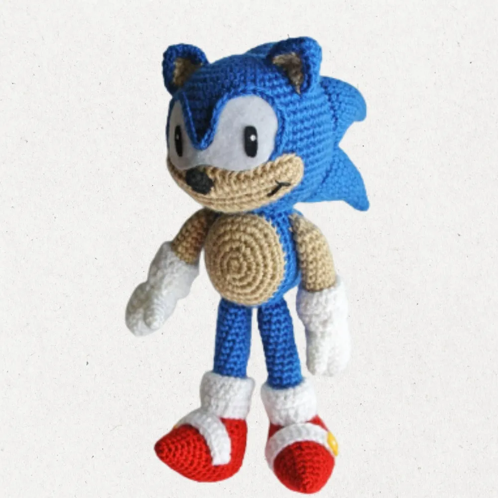 sonic amigurumi crochet toy handmade sega gift
