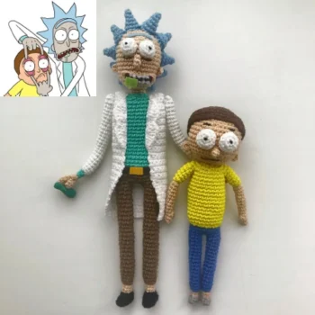 rick and morty inspired crochet pattern set pickle rick amigurumi dolls handmade crochet toys