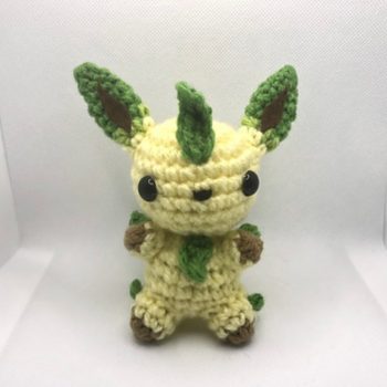 Chibi Leafeon Crochet Pattern, Inspired Amigurumi Pattern, Pokemon Mini Crochet Pattern