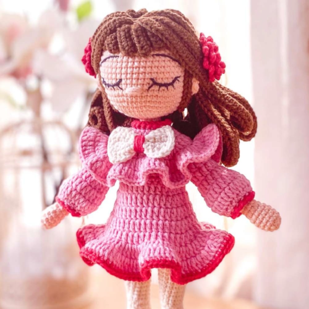 Amigurumi Araminta Doll Crochet Pattern, Handmade Crochet Amigurumi Araminta Doll, Adorable Finished Amigurumi Plush Toy, Gift For Girls