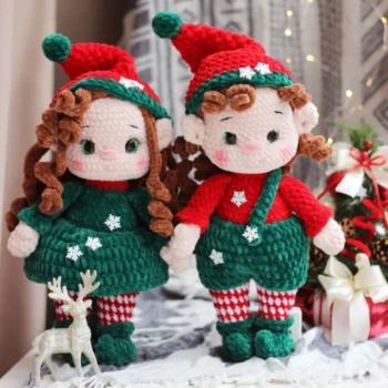 2in1 Crochet pattern, Crochet Christamas Elf pattern, Amigurumi Elf, Christmas doll pattern