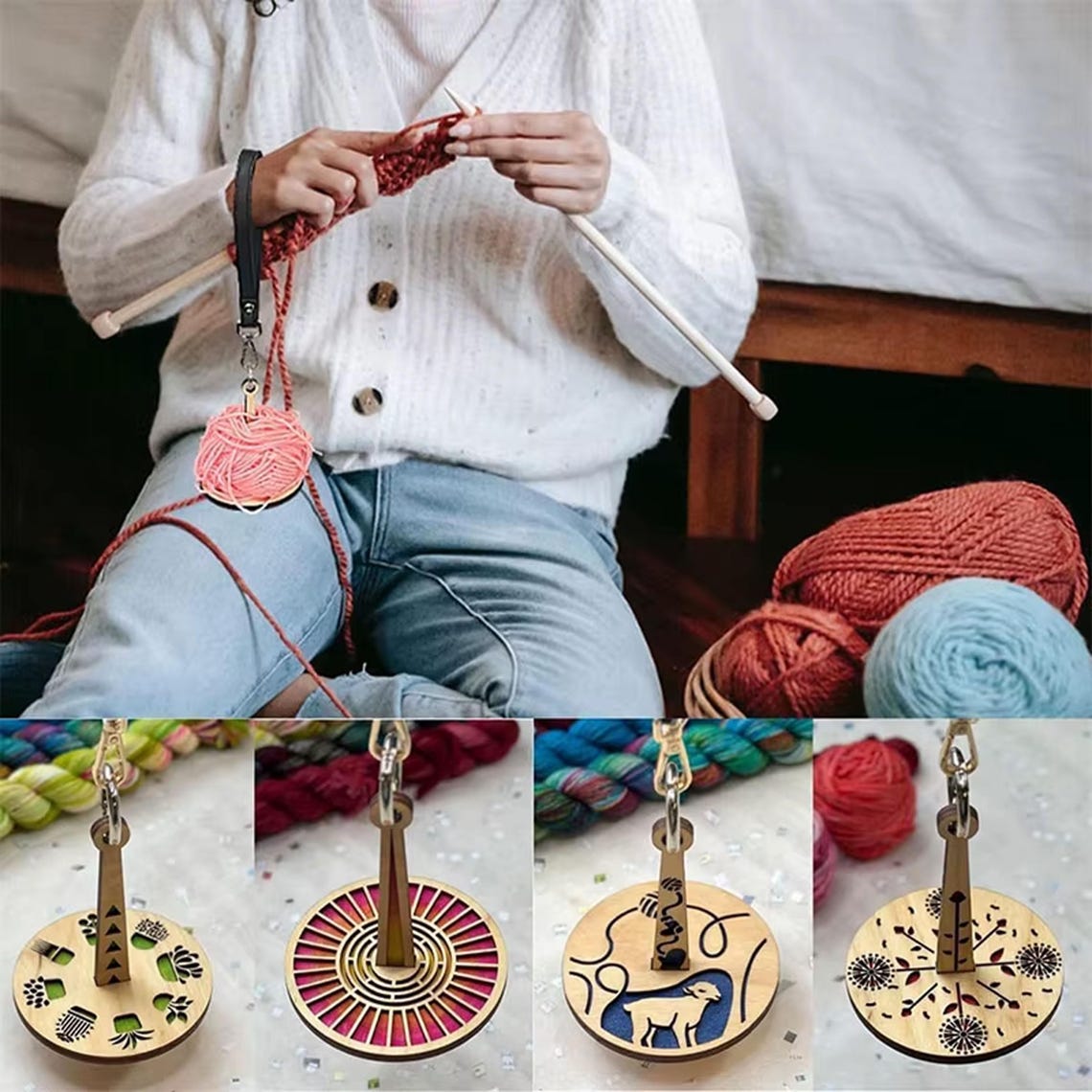 Wooden-swivel-yarn-holder-for-crochet-travel