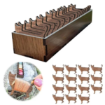 Wooden Animal Thread Organizer Set | Sheep, Rabbit & Cat Embroidery Floss Bobbin Holder for Sewing | Craft Tool - Image 3