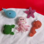 Easy Crochet Sea Creatures Pattern - Amigurumi Jellyfish, Whale, Crab, Seahorse, Starfish DIY Kit, crochet sea animals, amigurumi base - Image 4