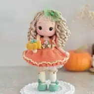 Pattern crochet doll PDF in English pattern crochet doll amigurumi pattern soft doll amigurumi toy doll dress pumpkin Doll
