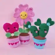 FLOWER LOVE: Set of 3 Amigurumi Crochet Patterns (Flower & Cactus PDF)