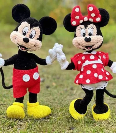 mickey and minnie crochet pattern disney amigurumi dolls handmade set