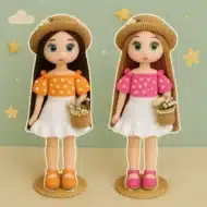 2-in-1 Crochet Doll Pattern, ESJA Doll PDF, Krutoys Pattern, Ebook Tutorial, English, 2 Outfits Included - Image 2