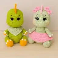 Dinosaur Couple Crochet Pattern | Cute Boy & Girl Dino Amigurumi | Easy No Sew Crochet Pattern for Beginners | Adorable Matching Plush Toys - Image 2