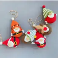 Christmas Gnomes Ornaments Crochet Pattern – Festive Holiday DIY Bundle: Craft Your Own Whimsical Decor!