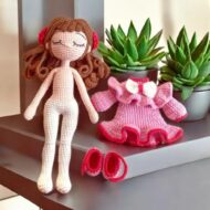 Amigurumi Araminta Doll Crochet Pattern, Handmade Crochet Amigurumi Araminta Doll, Adorable Finished Amigurumi Plush Toy, Gift For Girls - Image 4