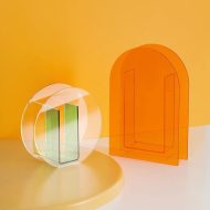 Colorful Acrylic Geometric Flower Vase - Image 3