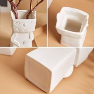 Nordic Playful Cat Ceramic Vase - Image 5