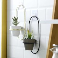 Ceramic Flowerpot with Metal Wall Mount - Image 4