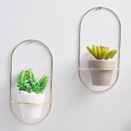 Ceramic Flowerpot with Metal Wall Mount - Image 7