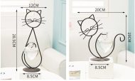 Iron Kitty Cat with Glass Heart Vase Propagation Station Planters - Image 7