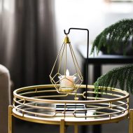 Geometric Iron Hanging Lantern Candle Holder or Vase - Image 6