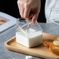 Mini Glass Milk Carton Cup - Image 10