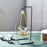 Geometric Iron Hanging Lantern Candle Holder or Vase - Image 13