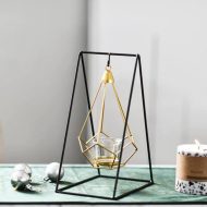 Geometric Iron Hanging Lantern Candle Holder or Vase - Image 15