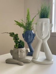 Emotional Faces Planter Sculpture Trio - Image 6