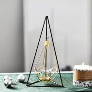Geometric Iron Hanging Lantern Candle Holder or Vase - Image 18