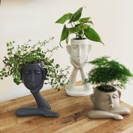 Emotional Faces Planter Sculpture Trio - Image 3