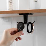 Under-Cabinet Spinning Kitchen Utensil Storage 6-Hook Hanger - Image 9