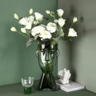 Abstract Face Blown Glass Vase - Image 13