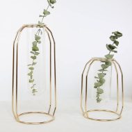 Geometric Floating Iron and Glass Propagation Vase - Image 3