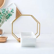 Geometric Ceramic Wall Planter with Octagonal Iron Frame - Image 24