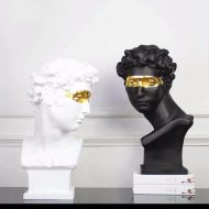 Florentine Gold Accent David Bust Statue - Image 9