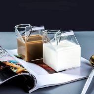 Mini Glass Milk Carton Cup - Image 2